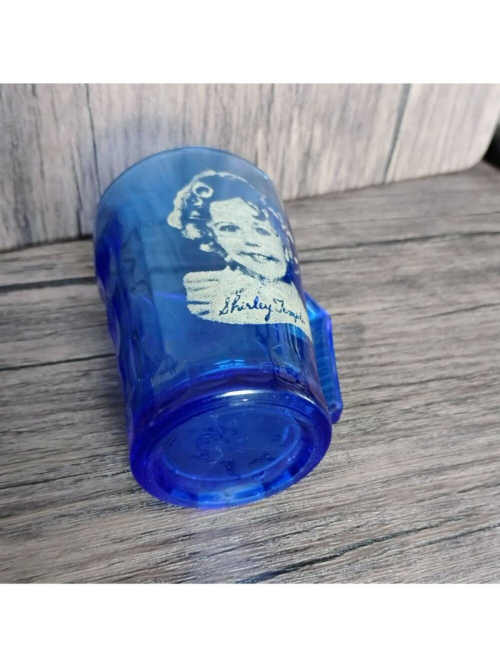 Shirley Temple Cup Cobalt Blue Depression Glass Wheaties Cereal Hazel Atlas Mug - Picture 6 of 8
